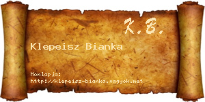 Klepeisz Bianka névjegykártya